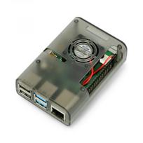 Raspberry Pi 4B korpusas su ventiliatoriumi - pilka
