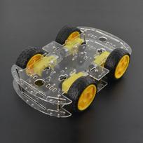 Stačiakampė 4WD 4 ratų roboto važiuoklė su DC variklio pavara