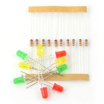 5mm LED rinkinys 10 vnt su rezistoriais