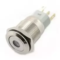 ON-OFF jungiklis monostabilus - PBW-16BPD - 2A/250V - plokščias žalias taškinis apšvietimas