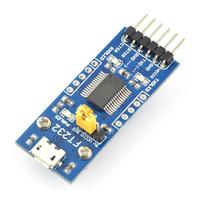 Keitiklis USB-UART FTDI FT232RL, microUSB prievadas, Waveshare 11324