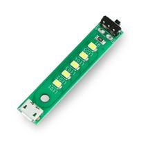 5x LED juostelė USB 5V su maitinimo jungikliu - Kitronik 35150