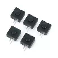 Jungiklis su fiksacija ON-OFF PB-12A, apvalus 30V/1A - juodas - 5 vnt
