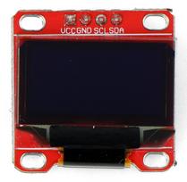 OLED ekranas, mėlyna grafika, 0.96” 128x64px I2C - raudonas
