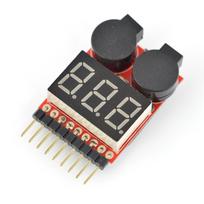 Li-Pol 1-8S įtampos indikatorius su P309 garsiniu signalu