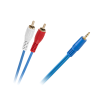 Kabelis 2xRCA - AUX 3.5mm 3m Mėlynas