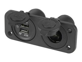 Gn.žiebtuvėlis vien, su atvartu + 2x USB prievadu