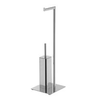 WC Stovas Gedy Felix su unitazo šepečiu ir tualetinio popieriaus laikikliu chromo spalvos