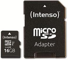 Atminties kortelė „Intenso Micro SDHC“ 16GB 10 klasės UHS-I U1 našumas