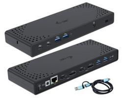 I-TEC USB 3.0/USB-C/Thunderbolt 3 Dualdock 1x5K 2x4K 60Hz 2xDP 2xHDMI 1xGLAN 4xUSB 3.2 2xUSB-C 3.2 Gen.2 1xAudio/Mic Jack PD 100W KL