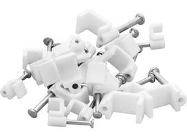 Kabelio laikiklis 8/5 mm baltas plokščias
