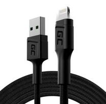Cable Green Cell Ray USB-A - Lightning White LED 200cm with support for Apple 2.4A fast charging