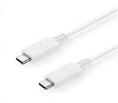 USB kabelis C-Tech C-TECH kabelis USB 3.2, Type-C (CM/CM), PD 100W, 20Gbps, 1m, baltas