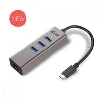 I-TEC USB-C Metal 3-Port HUB with Gigabit Ethernet Adapter 1x USB-C to RJ-45 3x USB 3.0 Port LED-Anzeige compatible with TB 3