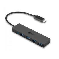 I-TEC USB C Slim Passive HUB 4 Port without power adapter for Notebook Tablet PC supports Win Mac OS compatible with Thunderbolt