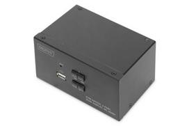 DIGITUS KVM Switch 2x2 HDMI 2-Port Dual Display 4K/30Hz FreeSync