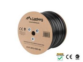 LANBERG LAN CABLE CAT.5E UTP 305M SOLID OUTDOOR CU BLACK FLUKE PASSED
