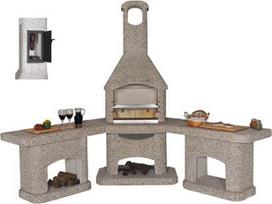 Lauko Betoninė Kepsninė ATLAS EXCLUSIVE CORNER Įmontuota rūkyklą
