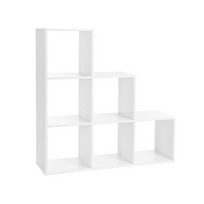 Pastatoma lentyna su 6 kubeliais | 97.5 x 29 x 100 cm | Balta