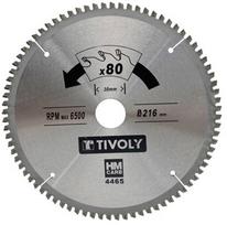 Diskinis pjūklas spalvotiems metalams Tivoly 216x30x2.5/1.7mm, z80, 3°, (20mm adapteris)