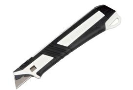 Sustiprintas gumuotas peilis laužomomis 18mm geležtėmis, Tajima DORA Impact 18mm Black Blade
