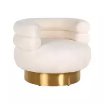 Fotelis su pasukimo funkcija Fayah white teddy