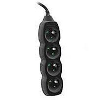 Tracer Extension cord TRACER PowerCord 3m (4 outlets, black) TRALIS44615