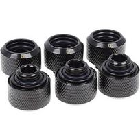 Alphacool Eiszapfen pipe connection 1/4" on 16/10mm, black, 6-pack (17379) 17379