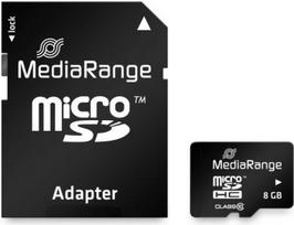 MEMORY MICRO SDHC 8GB C10/W/ADAPTER MR957 MEDIARANGE MR957 | 4260283113521
