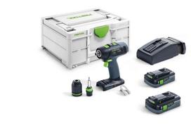 Suktuvas-gręžtuvas Festool T 18+3 HPC 4,0 I-Plus; 18 V; 2x4,0 Ah akum.