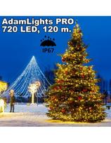 Profesionali AdamLights smulkių lempučių lauko girlianda | IP67, 720 LED, 120 m.