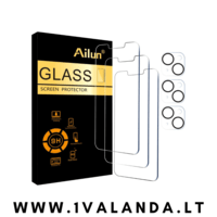 TPC apsauginiai ekrano ir galinės kameros stiklai (po 3vnt.) skirti Apple iPhone 11, 12, 13, 14 Pro ir Pro Max