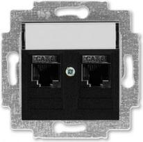 5014H-A61018 63W Datora 2x rozete 2xRJ45 cat6 ar virsmiņu antracita 2CHH296118A6063 | 8592624111511