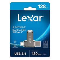 Lexar JumpDrive 128GB Dual Drive D400 Type-C/Type-C & Type-A,up to 130MB/s read (USB 3.1)