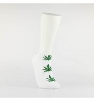 Kojinės vyrams itin trumpos "Weed" (balta/žalia)