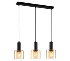 ITALUX PND-65342-3-BK+AMB - Pakabinamas sietynas SANTIA 3xE27/40W/230V