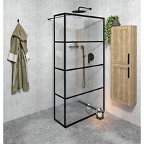 Dušo sienelė CURE BLACK L formos 80 cm juodos matinės spalvos