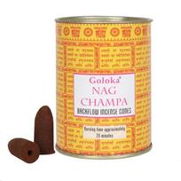 Atvirkštinio smilkymo kūginiai smilkalai Nag Champa, Goloka, 24 vnt.