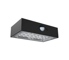 LED sieninis šviestuvas su jutikliu, įkraunamas saulės energija LED/3W/3,7V 3000K/4000K IP65 juoda