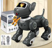 Interaktyvus šuniukas robotas pakraunamas su valdymo pultu