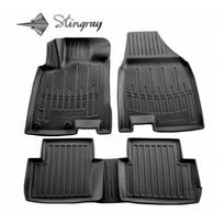 Guminiai 3D kilimėliai NISSAN Qashqai+2 (NJ10) 2008-2014 (Dvi eilės, Juodos spalvos)