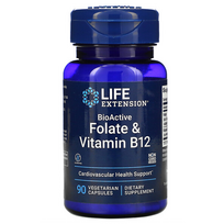 Life Extension BioActive Folate & Vitamin B 12 90 vcaps