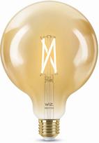 WiZ smart bulb, E27, amber-tinted glass, tunable white—a spectrum of white light, Wi-Fi, 2000-5000 K, 640 lm, 12.5 cm (929003017922)