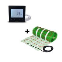 Grindinio šildymo tinklelis Wellmo MAT + programuojamas termostatas Feelspot WTH-51.36 NEW Black, 1,5m²
