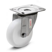 Pasukamas ratas fi 125 mm plastikas su tvirtinimo plokšte, keliamoji galia 220 kg RE.F8-125-SBL-SST