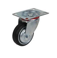 Pasukamas ratas fi 85mm guma su tvirtinimo plokšte, keliamoji galia 60 kg 4001 - 85x25
