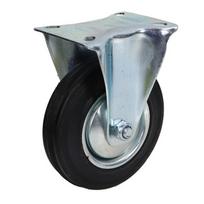 Fiksuotas ratas fi 125 mm guma su tvirtinimo plokšte, keliamoji galia 100 kg 4002 - 125x37