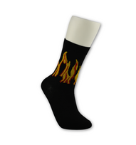 Spalvotos kojinės "FIRE" (juoda/geltona)
