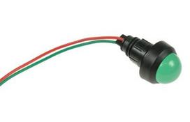 KLP20G/24V indikatoriaus lemputė 13mm 12-24V žalia su kabeliu