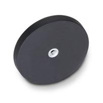 Nuolatinis magnetas GN 51.5-ND-31-SW - plokščias, korpusas su vidiniu sriegiu, guminis dangtelis, juodas